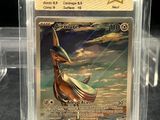 a close up of a pokemon card in a clear box