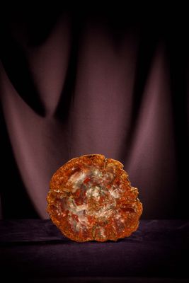 a slice of pizza sitting on a table with a black background