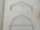 an open book with a drawing of a bridge and a drawing of a bridge