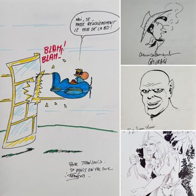 several sketches of a man in a boat and a man in a boat