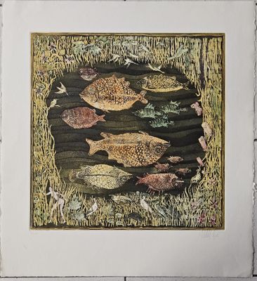 une photo d'une photo montrant des poissons dans l'eau