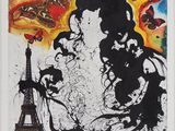 une image représentant un tableau sur lequel figurent un homme et une femme devant la tour Eiffel