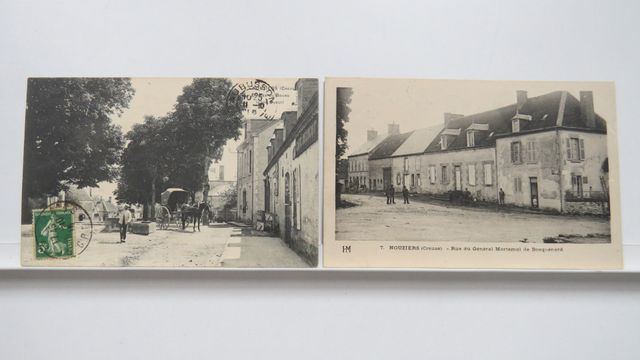 Nouziers : Lot de 2cpa. Rue du Gal Forgemol de Bostquénard (HM 7)...