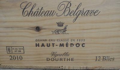 12 Chateau Belgrave, Haut-Médoc 2010, caisse bois non ouvert…