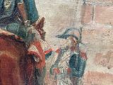 painting of a man riding a horse next to another man on a horse