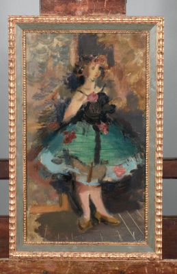 Huile sur toile Danseuse. Ecole du XXème siècle