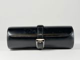 an image of a black leather case on a white background