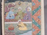 an image of a painting of a man and a woman sitting on a bench
