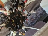 a person that is working on a robot in the living room