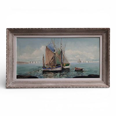 Marcel CATELEIN (1892-1979) Thoniers au mouillage près des c…