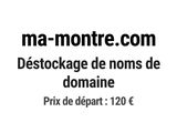 a black and white photo of a sign that says ma - montre com desstockage de nons de domaine