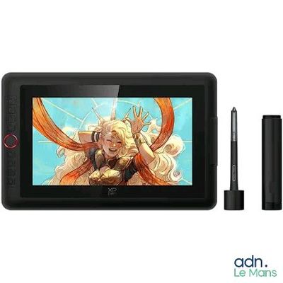 a picture of a tablet with a picture of a woman on the screen