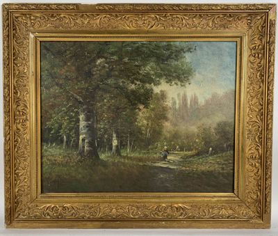 HENRY L. (XXe s.) : Promenade dans la forêt. - Photo 1