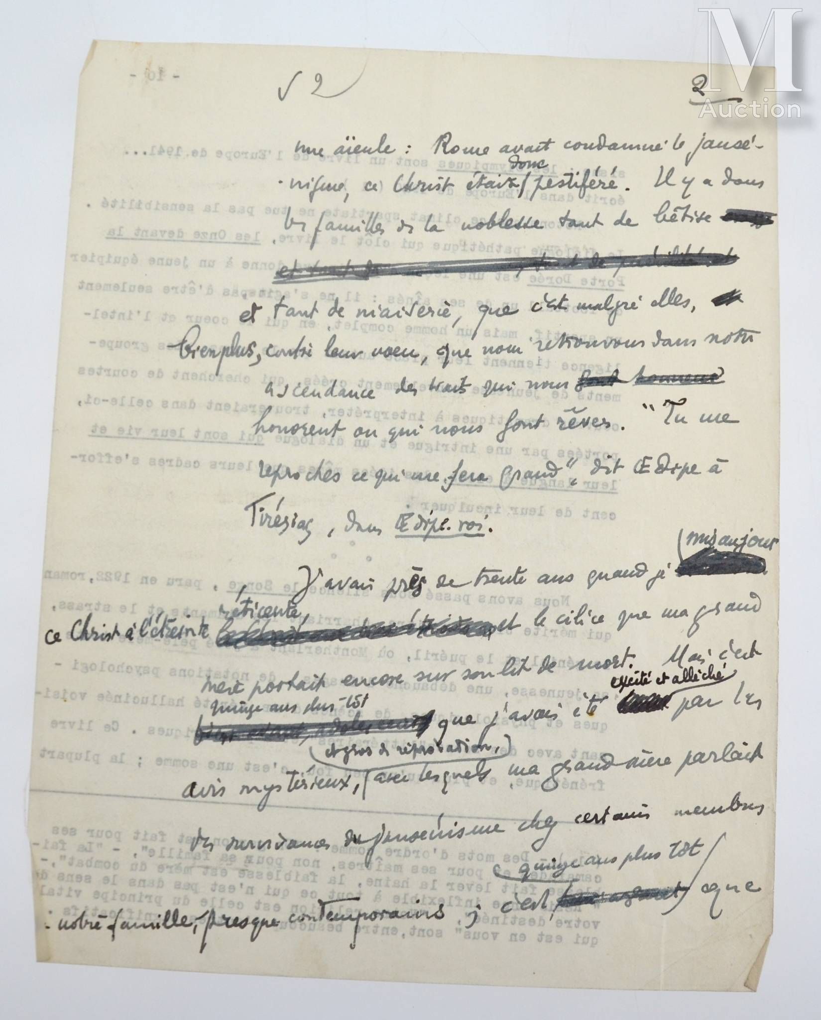 MONTHERLANT (Henry de), 1895-1972. Manuscrit autographe p... - 89538088 ...