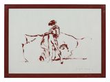 une image représentant un dessin d'un homme chevauchant un taureau