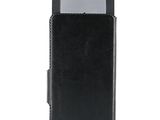 an image of a black leather case with a credit card in it
