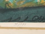 a picture of a painting of a banana on a table