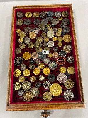 une vitrine contenant de nombreuses pièces de monnaie