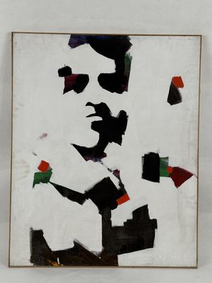 an image of a painting of a man with a flag on it