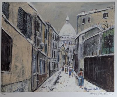 Maurice UTRILLO (1883 - 1955 ) d'après , Montmartre, Paris