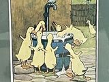 a picture of a picture of a group of ducks drinking from a water faucet