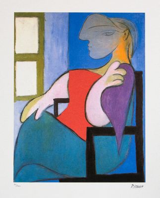 une image d'un tableau représentant une femme assise sur une chaise