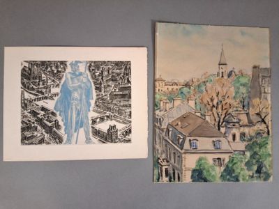 Lot de 2 estampes PARIS : - Albert Marius Hipoolyte DECARIS …