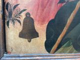 a picture of a painting of a bell on the wall