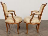 pair of 19th century french walnut armchairs with upholstered arms