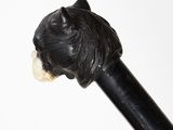 an image of a black cane with a lion head on it