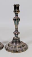 Paire de flambeaux en bronze argenté, de forme "balustre" à … (photo 2)