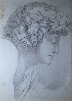 Daniel David BURGDORFER (1800-1861), Tête d'un jeune homme d…