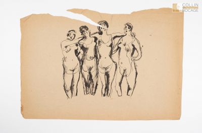 une image représentant un dessin d'un groupe de nus