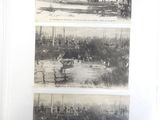 three pictures of people on a boat in the water