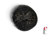 an image of a coin with a horse on it on a white surface