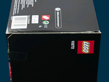 a black box with a picture of a city on it