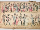 a drawing of a group of people dressed in fancy clothes