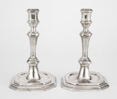 pair of silver plated candlesticks