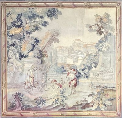 an image of a picture of a painting of a man and a woman in a garden
