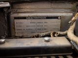 a close up of a motorcycle engine with a label on it