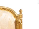 an image of a bed with a gold frame