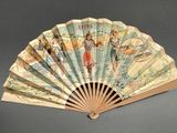 a fan that has a picture of a woman on it