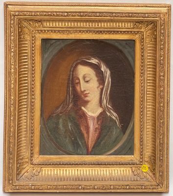 Ecole HISPANO-FLAMANDE du XVIIème "Vierge dans un médaillon"…