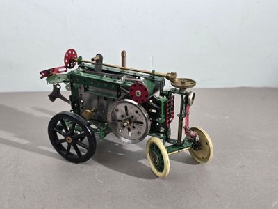 a small model of a steam engine on a table