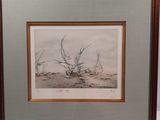 an image of a drawing of a dead tree in a frame