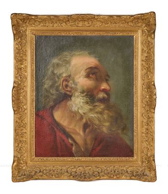 un tableau représentant un vieil homme barbu, dans un cadre doré