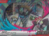 a picture of a box of pokemon cards with a picture of a cat