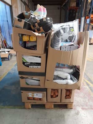 a cardboard box with a bunch of items inside of it