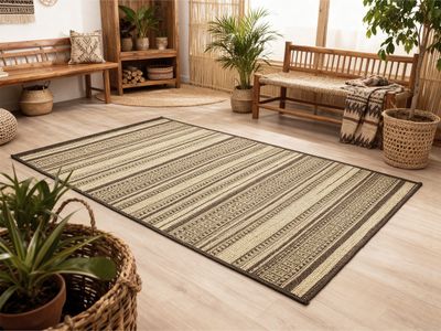 Lot DE 7 Tapis 150x200cm Naturel Noir Polypropylene
