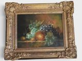 a painting of a still life of fruit on a table